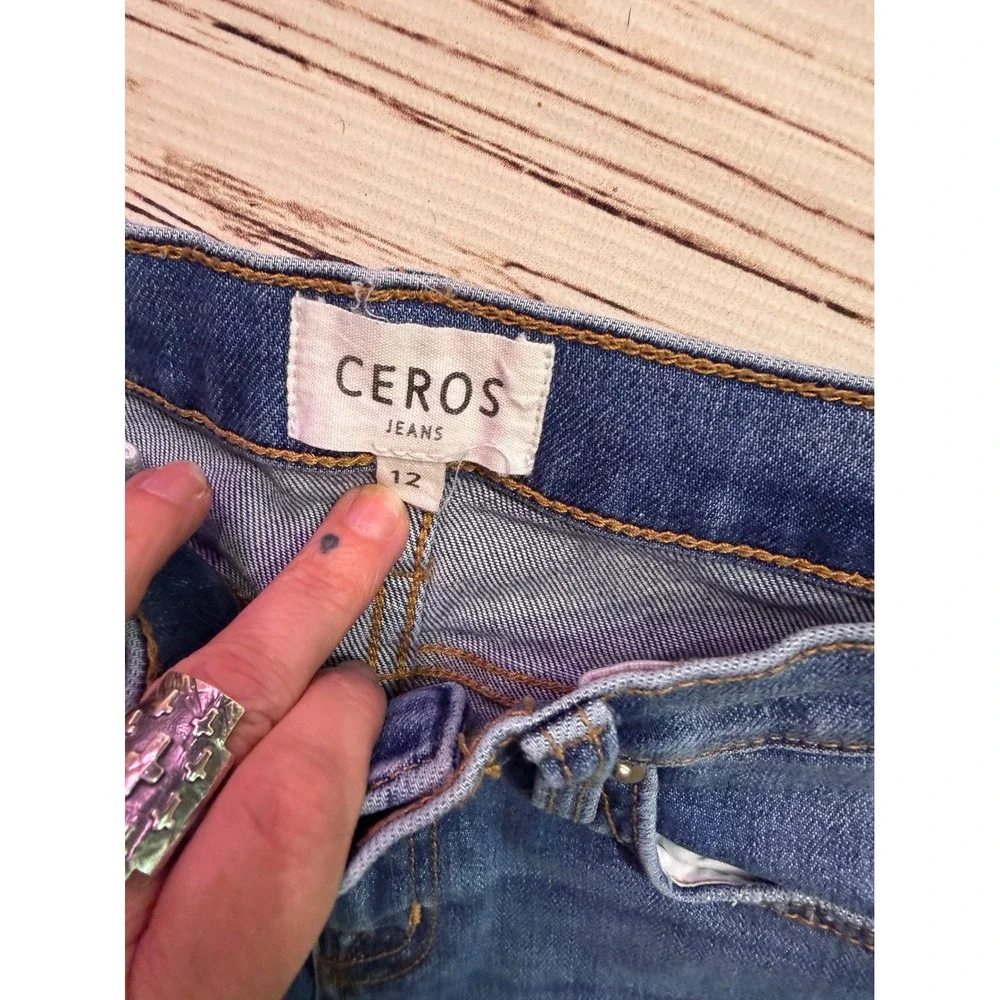 Ceros Jeans Boys Slim Straight Leg Medium Wash Denim Blue Jeans Size 12